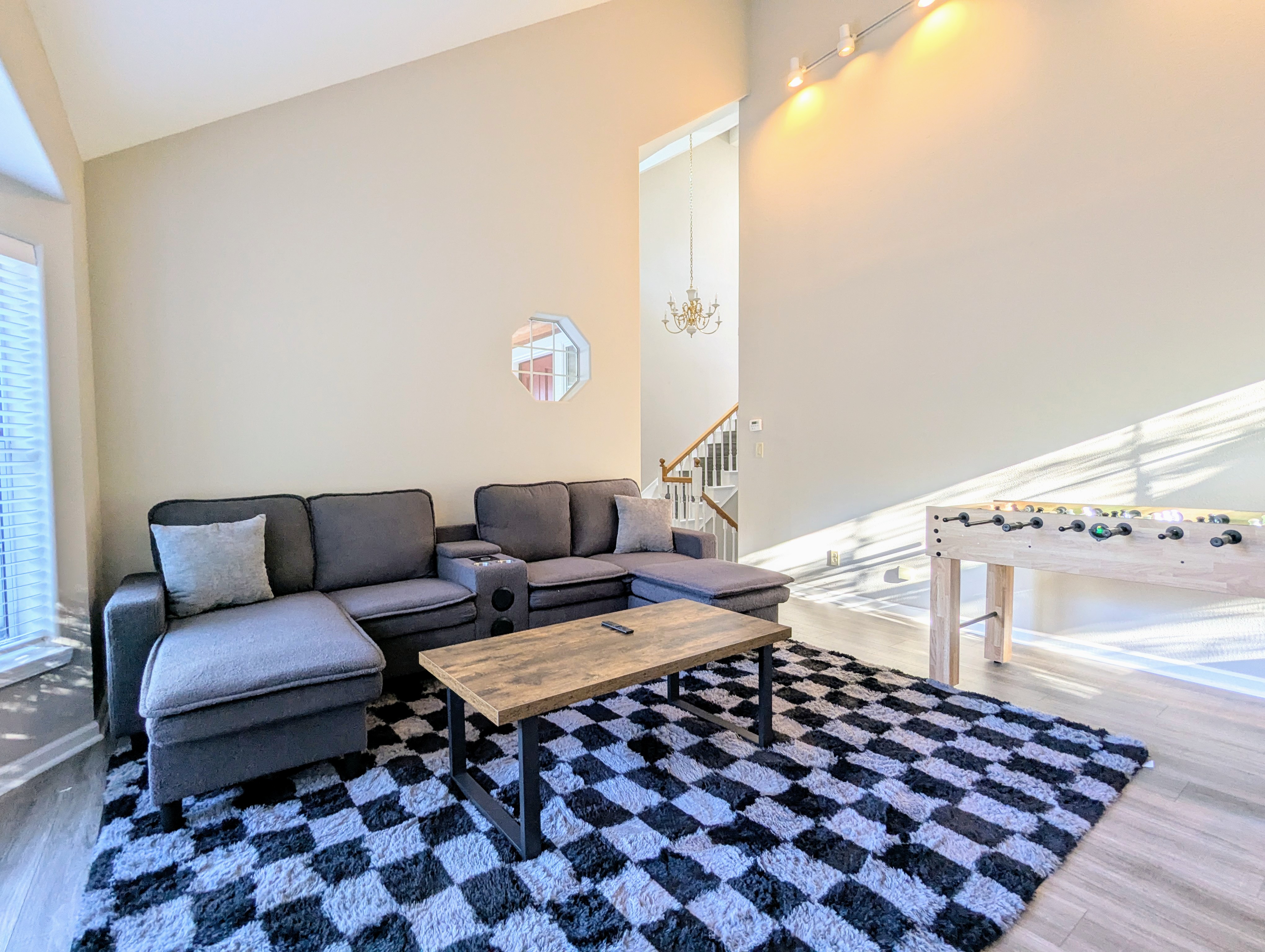 Living area with entertainment setup